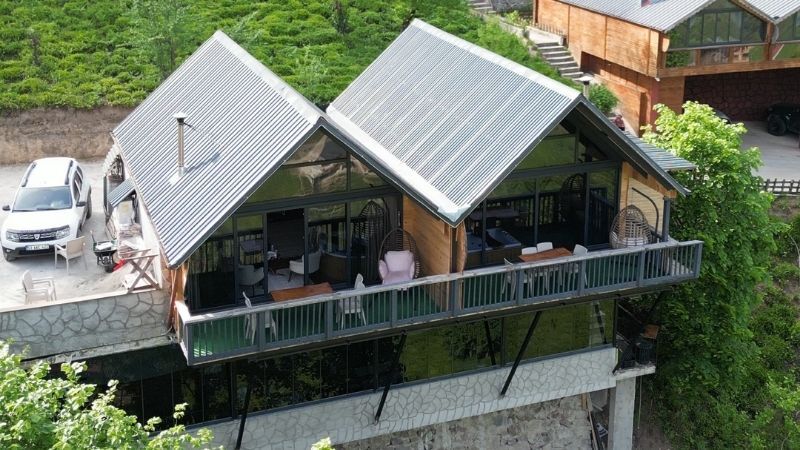 101 Doğa Manzaralı  Jakuzili Kuzineli Eşsiz Balayı Bungalovu